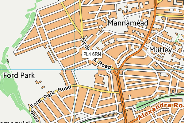 PL4 6RN map - OS VectorMap District (Ordnance Survey)