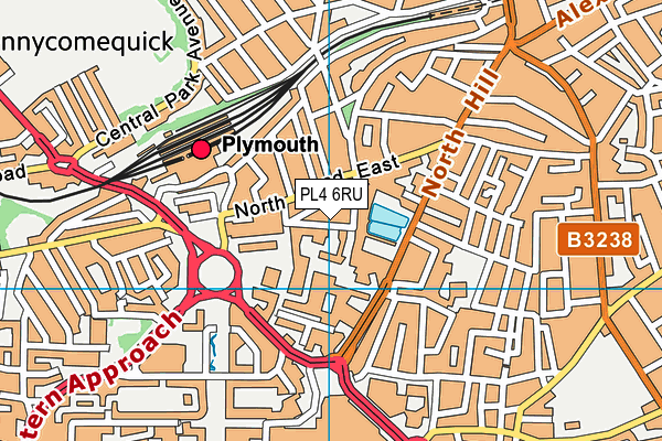 PL4 6RU map - OS VectorMap District (Ordnance Survey)