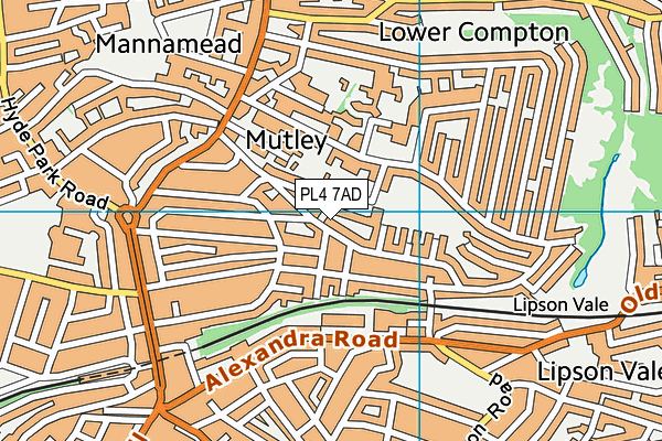 PL4 7AD map - OS VectorMap District (Ordnance Survey)