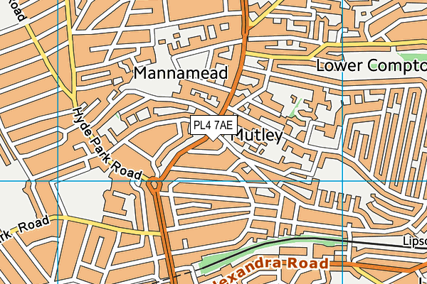 PL4 7AE map - OS VectorMap District (Ordnance Survey)