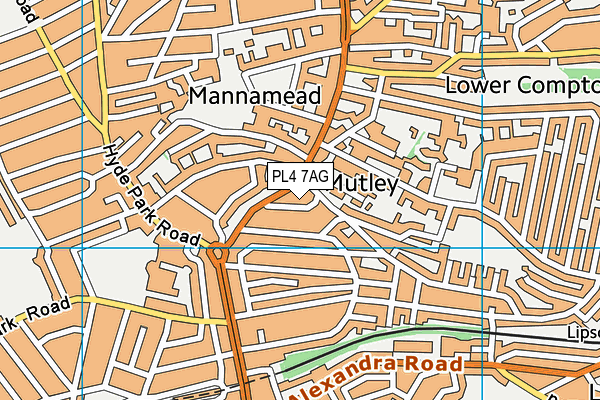 PL4 7AG map - OS VectorMap District (Ordnance Survey)