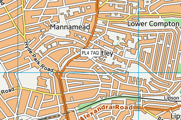 PL4 7AQ map - OS VectorMap District (Ordnance Survey)