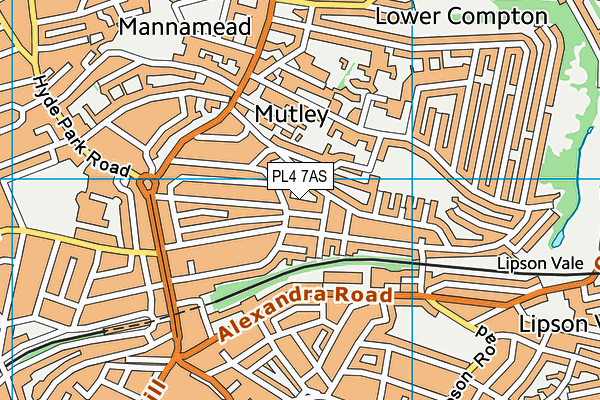 PL4 7AS map - OS VectorMap District (Ordnance Survey)