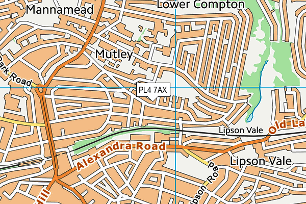 PL4 7AX map - OS VectorMap District (Ordnance Survey)