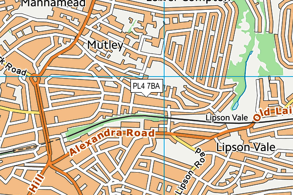 PL4 7BA map - OS VectorMap District (Ordnance Survey)