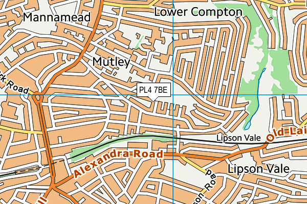 PL4 7BE map - OS VectorMap District (Ordnance Survey)