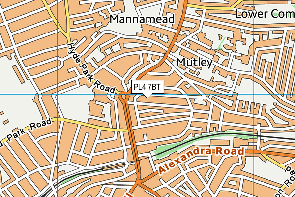 PL4 7BT map - OS VectorMap District (Ordnance Survey)