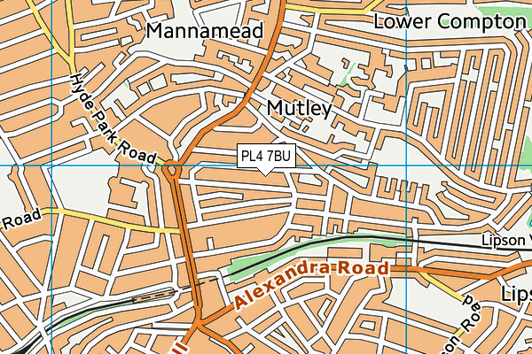 PL4 7BU map - OS VectorMap District (Ordnance Survey)