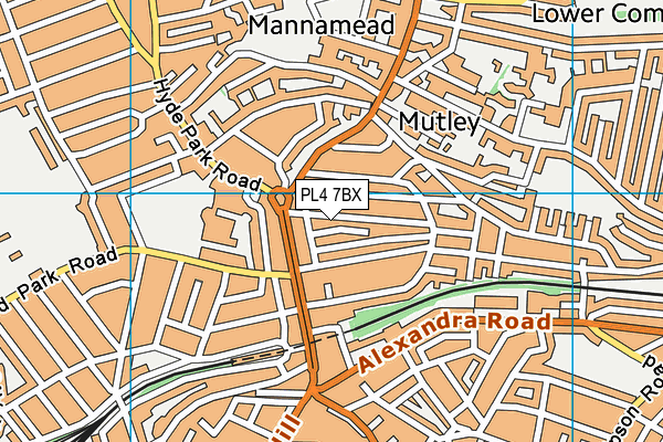 PL4 7BX map - OS VectorMap District (Ordnance Survey)