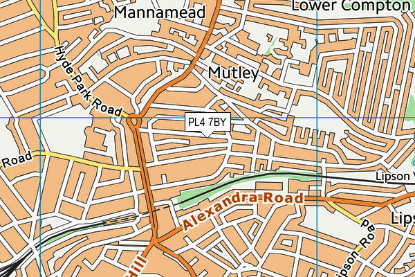 PL4 7BY map - OS VectorMap District (Ordnance Survey)