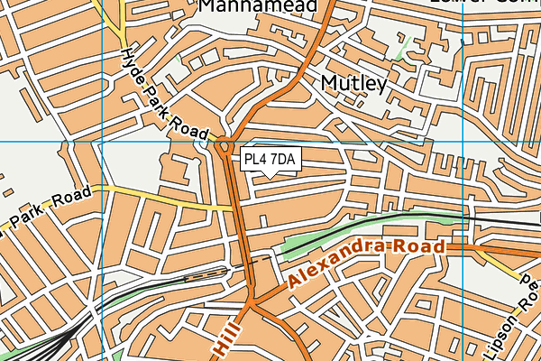 PL4 7DA map - OS VectorMap District (Ordnance Survey)
