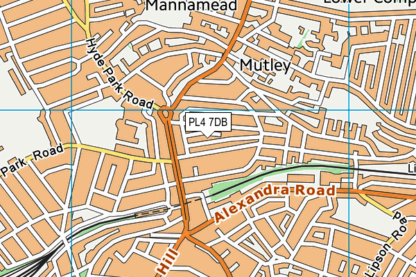 PL4 7DB map - OS VectorMap District (Ordnance Survey)