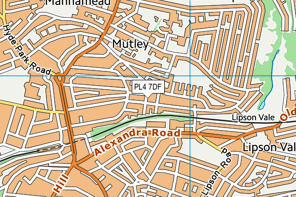 PL4 7DF map - OS VectorMap District (Ordnance Survey)