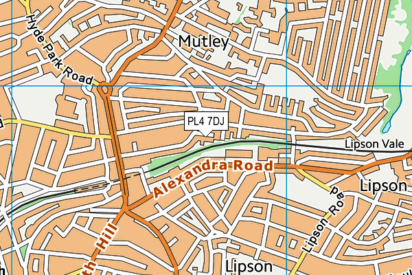 PL4 7DJ map - OS VectorMap District (Ordnance Survey)