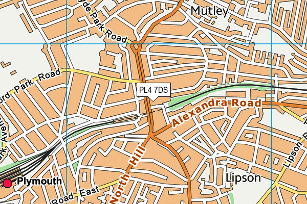 PL4 7DS map - OS VectorMap District (Ordnance Survey)