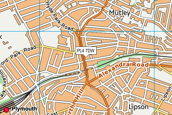 PL4 7DW map - OS VectorMap District (Ordnance Survey)