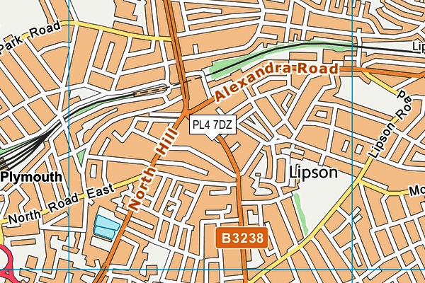 PL4 7DZ map - OS VectorMap District (Ordnance Survey)