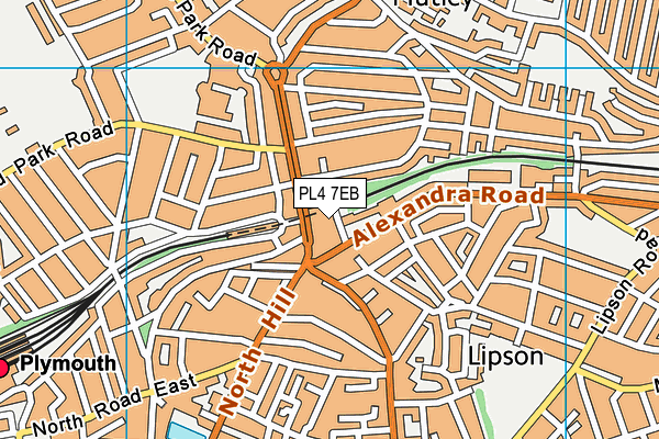 PL4 7EB map - OS VectorMap District (Ordnance Survey)