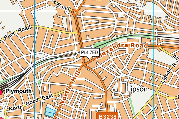 PL4 7ED map - OS VectorMap District (Ordnance Survey)