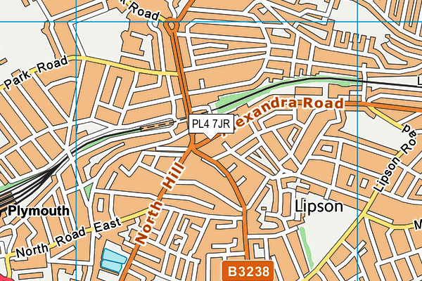 PL4 7JR map - OS VectorMap District (Ordnance Survey)