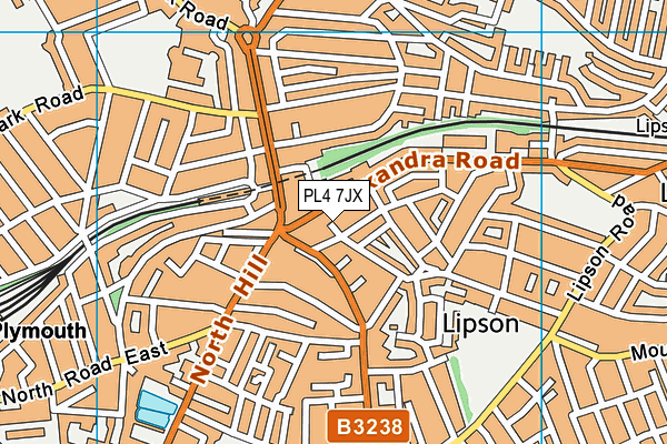 PL4 7JX map - OS VectorMap District (Ordnance Survey)