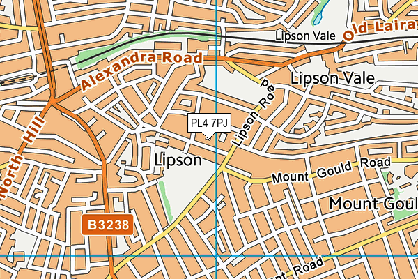PL4 7PJ map - OS VectorMap District (Ordnance Survey)