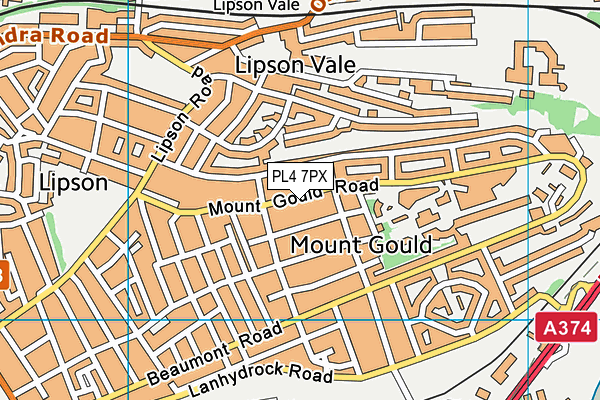 PL4 7PX map - OS VectorMap District (Ordnance Survey)