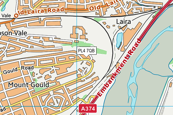 PL4 7QB map - OS VectorMap District (Ordnance Survey)