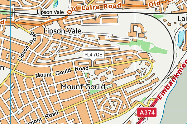 PL4 7QE map - OS VectorMap District (Ordnance Survey)