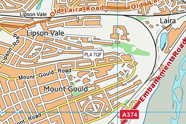 PL4 7QF map - OS VectorMap District (Ordnance Survey)