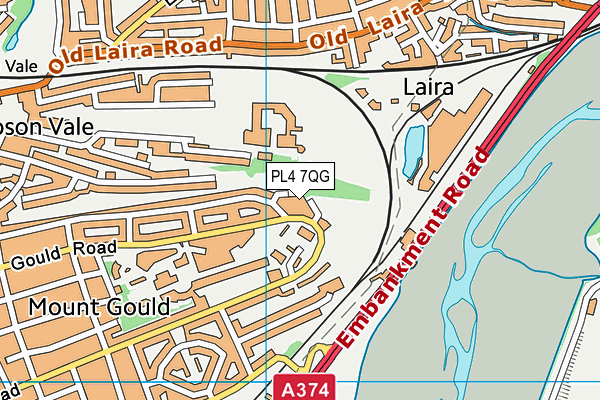 PL4 7QG map - OS VectorMap District (Ordnance Survey)