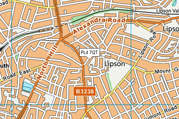 PL4 7QT map - OS VectorMap District (Ordnance Survey)