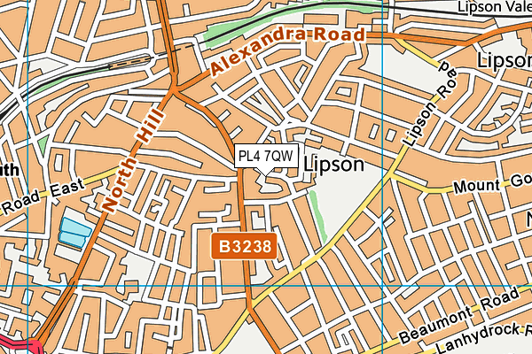 PL4 7QW map - OS VectorMap District (Ordnance Survey)