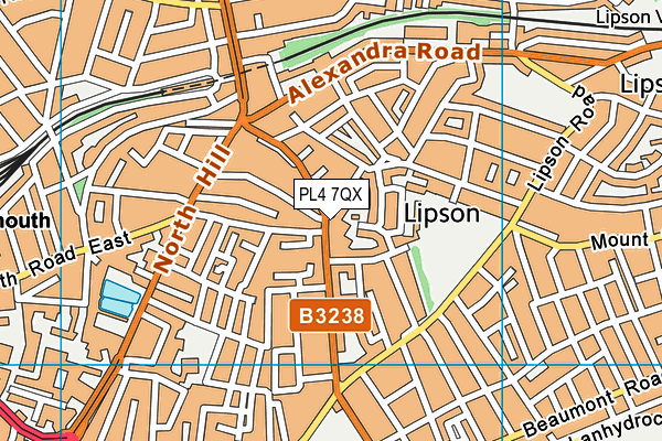 PL4 7QX map - OS VectorMap District (Ordnance Survey)