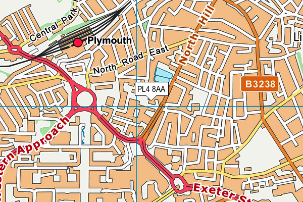 University of Plymouth map (PL4 8AA) - OS VectorMap District (Ordnance Survey)