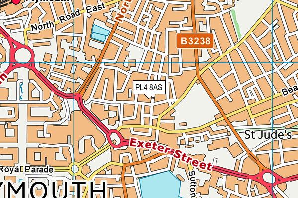 PL4 8AS map - OS VectorMap District (Ordnance Survey)