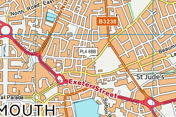 PL4 8BB map - OS VectorMap District (Ordnance Survey)