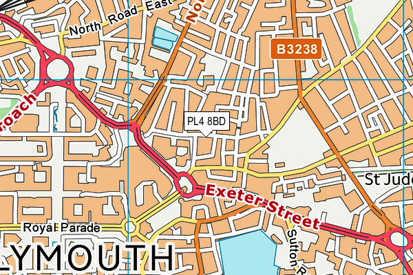 PL4 8BD map - OS VectorMap District (Ordnance Survey)