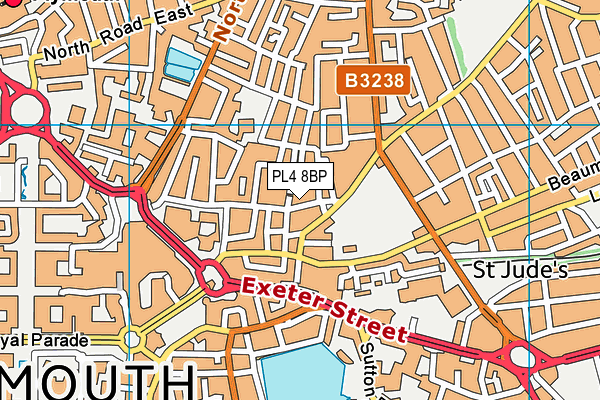 PL4 8BP map - OS VectorMap District (Ordnance Survey)