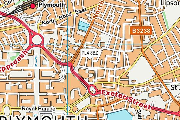 PL4 8BZ map - OS VectorMap District (Ordnance Survey)