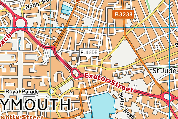 PL4 8DE map - OS VectorMap District (Ordnance Survey)