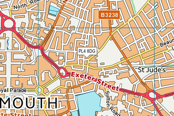 PL4 8DG map - OS VectorMap District (Ordnance Survey)