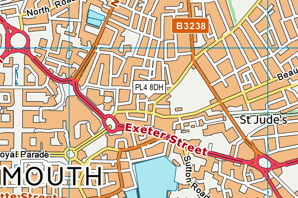 PL4 8DH map - OS VectorMap District (Ordnance Survey)