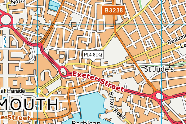 PL4 8DQ map - OS VectorMap District (Ordnance Survey)