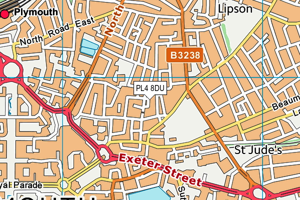 PL4 8DU map - OS VectorMap District (Ordnance Survey)