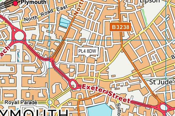 PL4 8DW map - OS VectorMap District (Ordnance Survey)