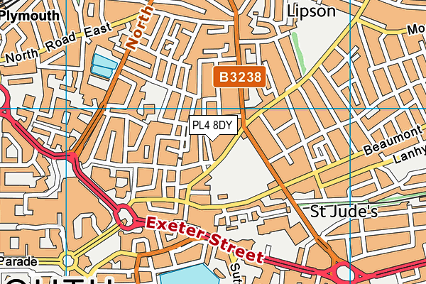 PL4 8DY map - OS VectorMap District (Ordnance Survey)