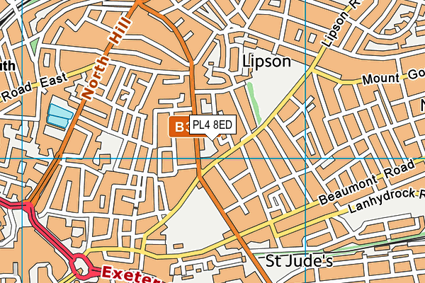 PL4 8ED map - OS VectorMap District (Ordnance Survey)