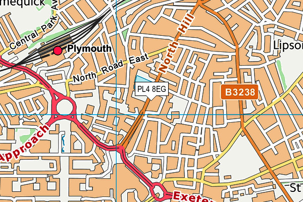 PL4 8EG map - OS VectorMap District (Ordnance Survey)