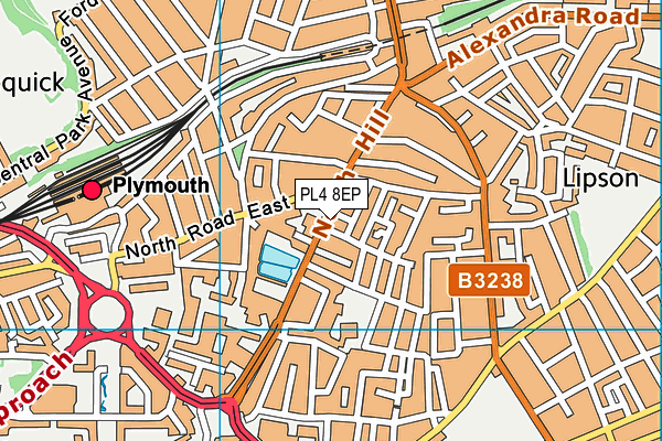 PL4 8EP map - OS VectorMap District (Ordnance Survey)